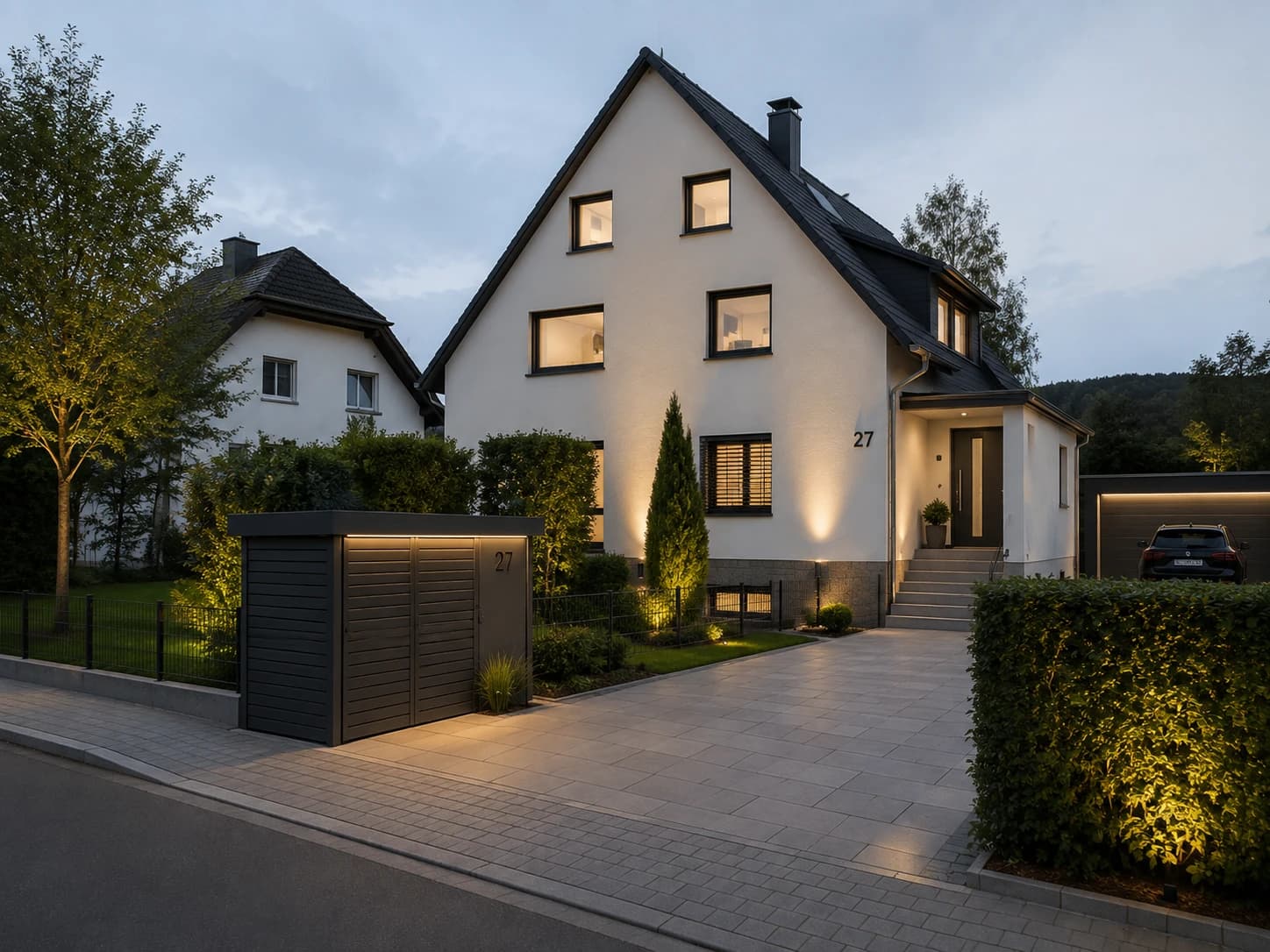 Neubau Einfamilienhaus in Königstein — Außenperspektive 01