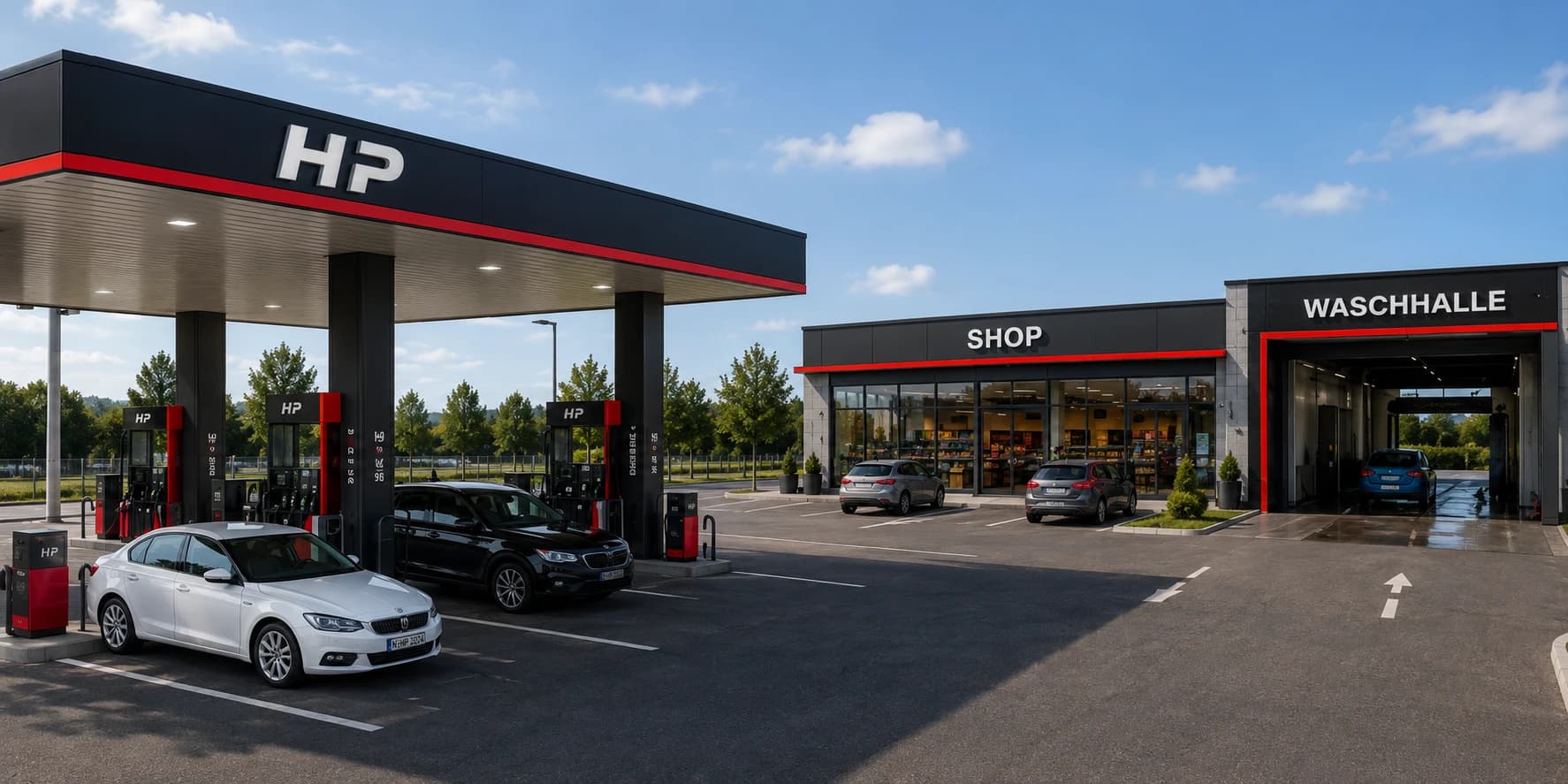Neubau einer Tankstelle in Nürnberg — Außenperspektive 02