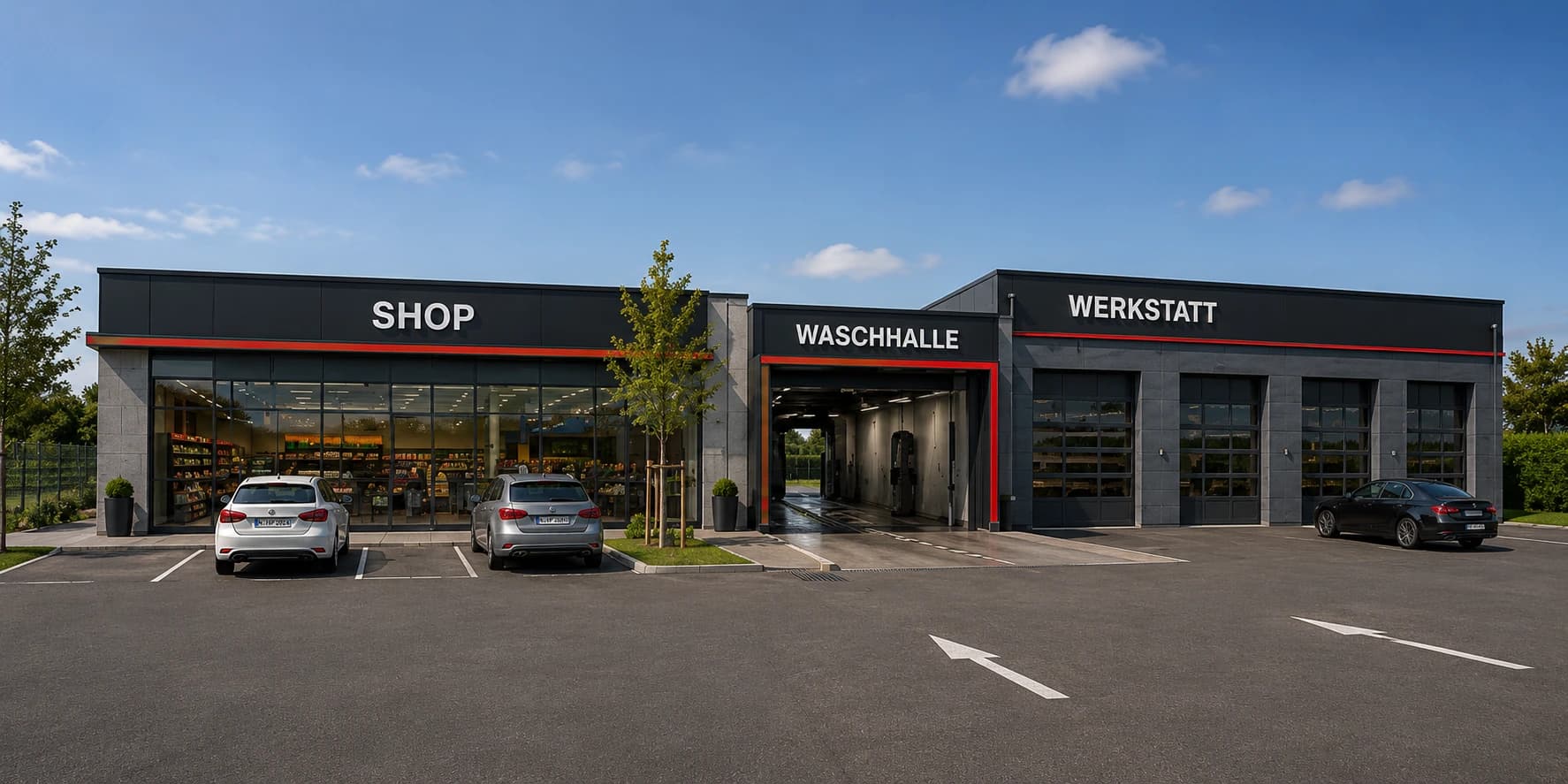 Neubau einer Tankstelle in Nürnberg — Außenperspektive 03