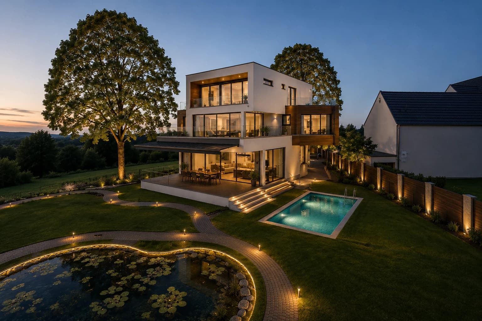 Neubau einer Villa in Langenselbold — Außenperspektive 03